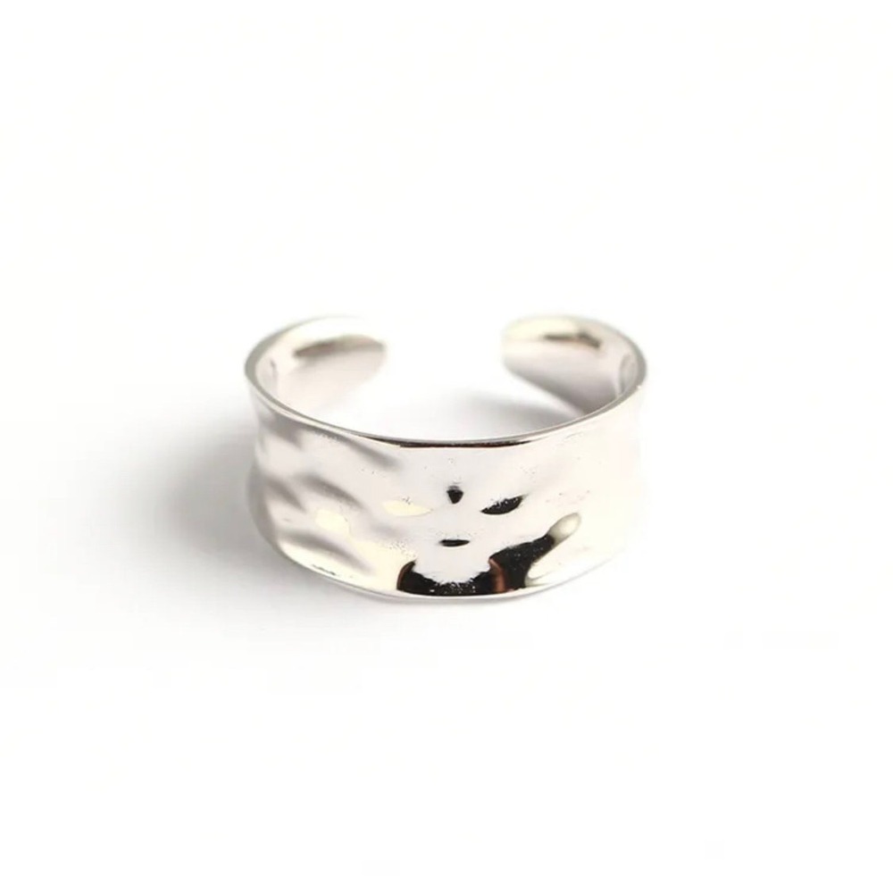 925 Sterling Silver Polished Organic Shape Open Ring